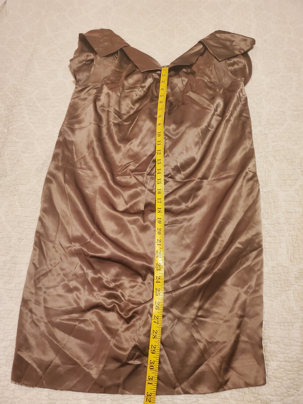 BCBGMaxAzria Silk Blend Bronze Shift Dress - Picture 5 of 7